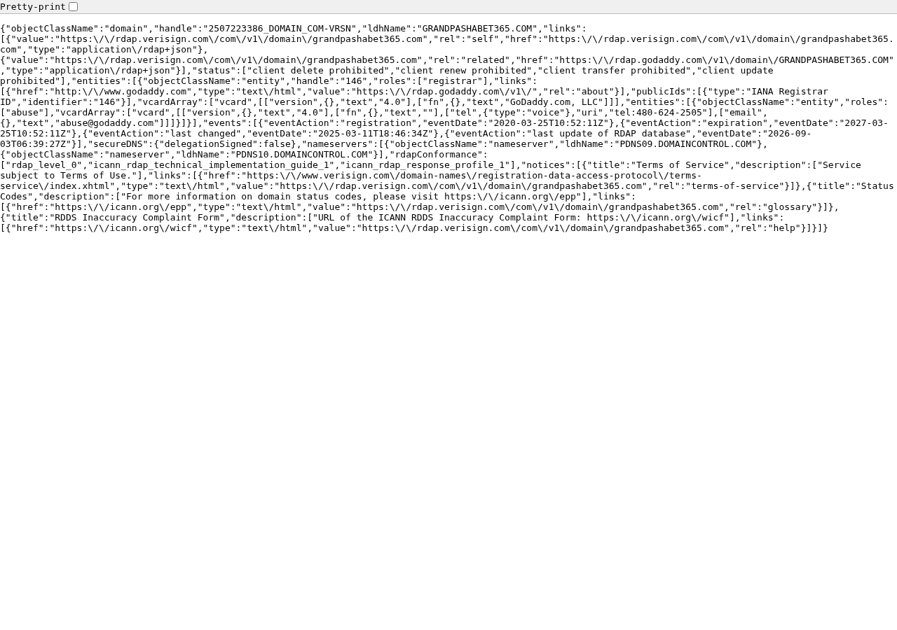 Capture datée de rdap.verisign.com
