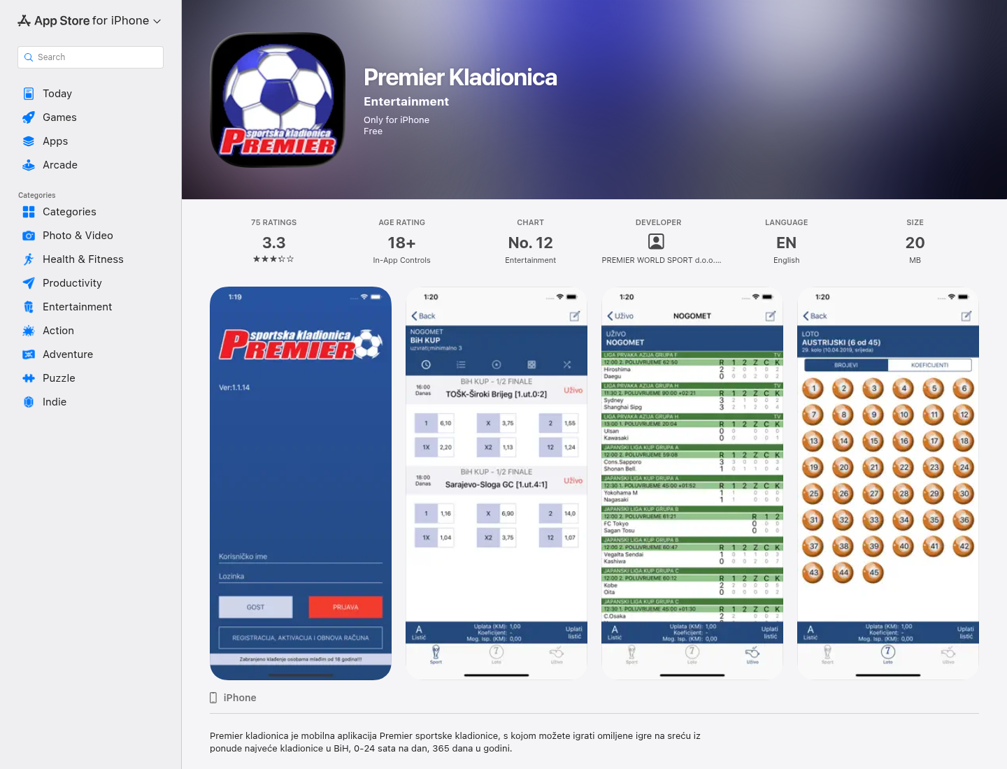 Premier Bet — Apple App Store